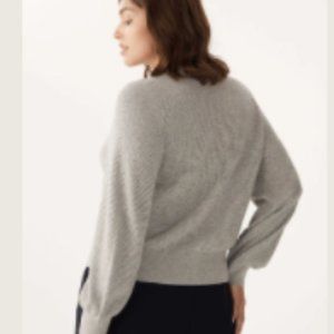 Commonry Balloon Sleeve Cotton Cashmere Cardigan US Size 12 (AUS size 16), grey